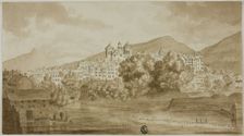 View of Town Overlooking River, n.d. Creator: Unknown
