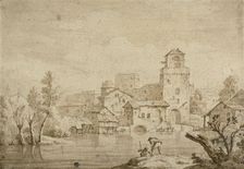 View of Town Beside River, n.d. Creator: Marco Ricci