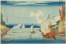 View of Tsukuda Island (Tsukudajima no kei), from the series "Eastern Capital (Toto)", c. 1789/1818. Creator: Shotei Hokuju
