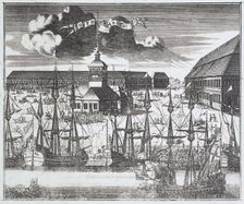 View of Troitskaya (Trinity) Square on City Island in St Petersburg, 1717