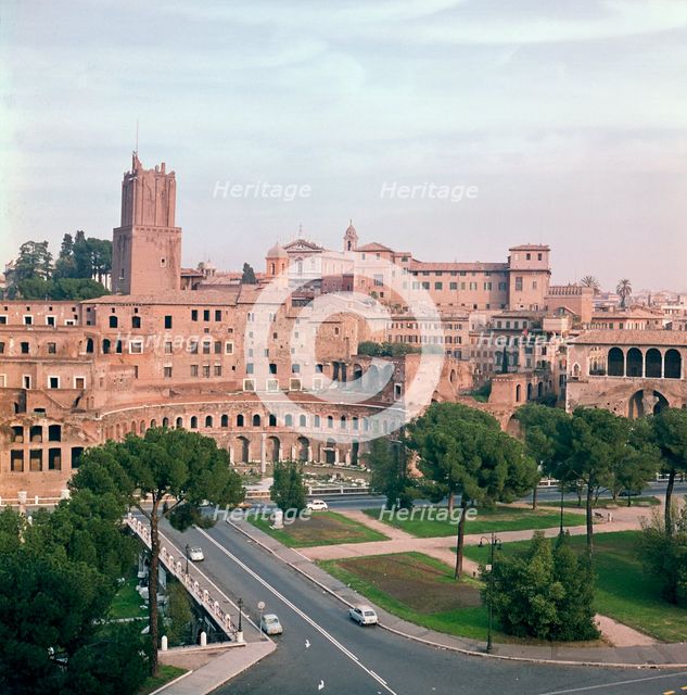 View of Trajan's market from the forum of Trajan. Artist: Apollodorus of Damascus