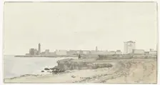 View of Trani located on the coast, 1778. Creator: Louis Ducros