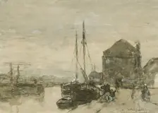 View of Turfmarkt and Eendjespoort in Haarlem, after 1865. Creator: Jan Hendrik Weissenbruch