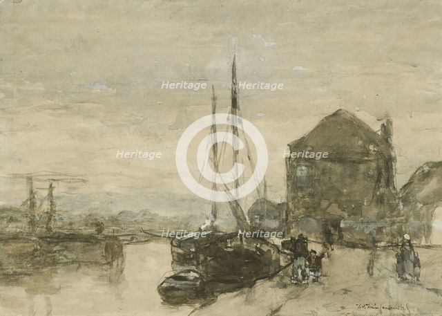 View of Turfmarkt and Eendjespoort in Haarlem, after 1865. Creator: Jan Hendrik Weissenbruch.