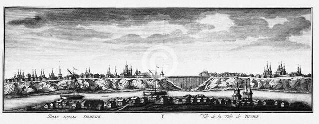 View of Tyumen, ca 1735. Artist: Lürsenius, Johann Wilhelm (1704-1771)