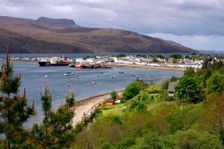 View of Ullapool harbour, Highland, Scotland. Creator: Peter Thompson
