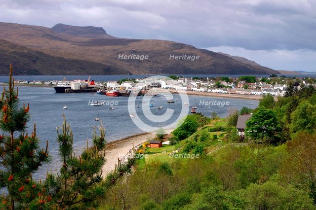 View of Ullapool harbour, Highland, Scotland. Creator: Peter Thompson.
