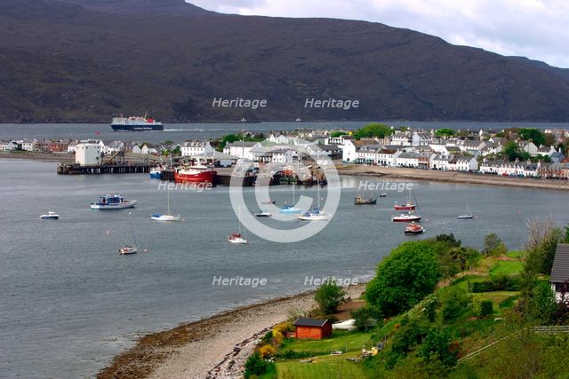 View of Ullapool harbour, Highland, Scotland. Creator: Peter Thompson.