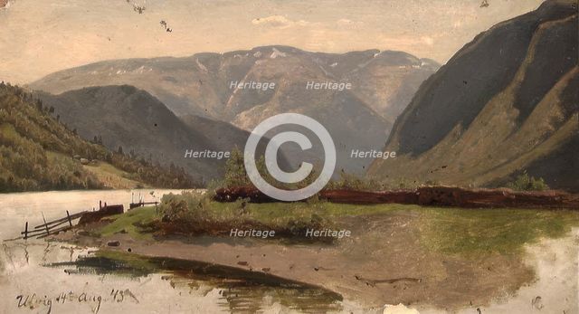 View of Ulvik in Hardanger, 1843. Creator: Hans Gude.