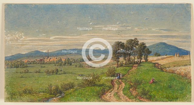 View of Unterliederbach, 1861. Creator: Peter Becker.