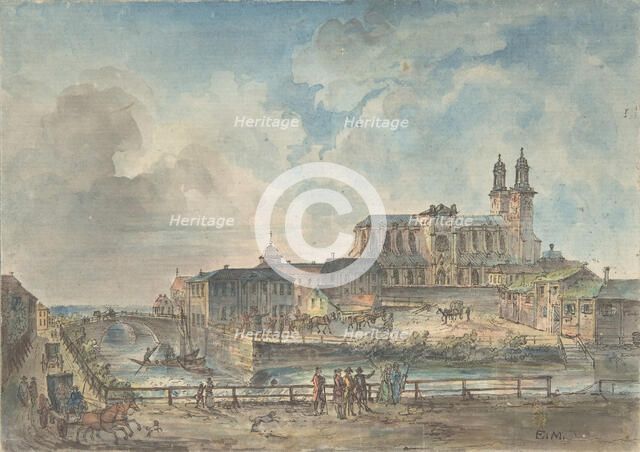 View of Uppsala cathedral from the North, 18th-early 19th century. Creator: Elias Martin.