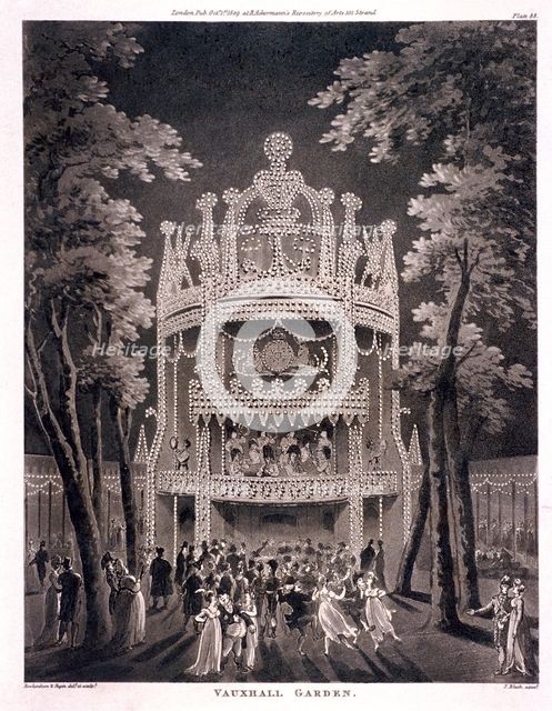 View of Vauxhall Gardens, Lambeth, London, 1809. Artist: J Bluck