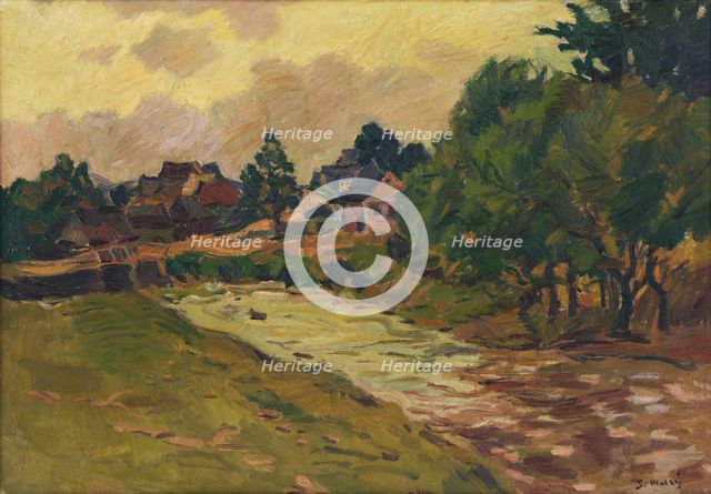 View of Vazec from the Vazec Brook, 1923. Creator: Gustav Mally.