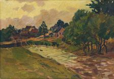 View of Vazec from the Vazec Brook, 1923. Creator: Gustav Mally