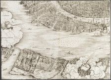 View of Venice [lower left block], 1500. Creator: Jacopo de Barbari