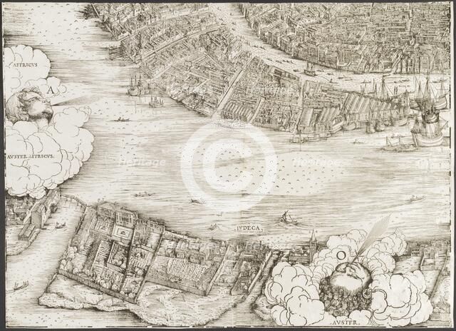 View of Venice [lower left block], 1500. Creator: Jacopo de' Barbari.