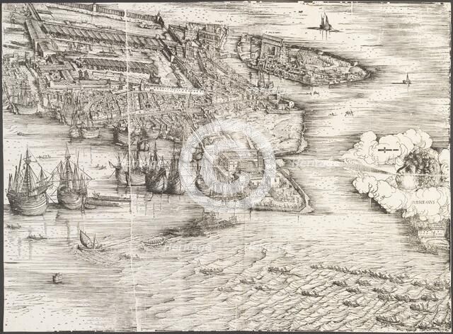View of Venice [lower right block], 1500. Creator: Jacopo de' Barbari.