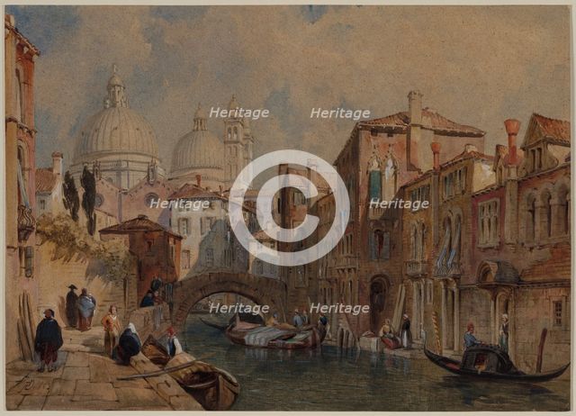 View of Venice: The Dome of Santa Maria della Salute…, 1853. Creator: Frank Dillon (British, 1823-1909).