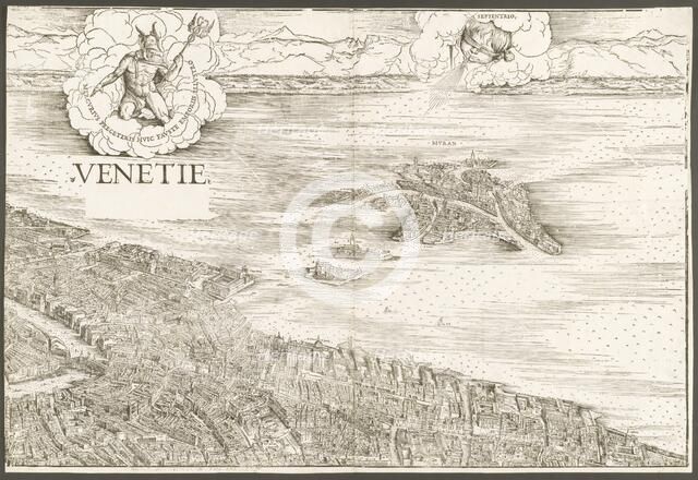 View of Venice [upper center block], 1500. Creator: Jacopo de' Barbari.