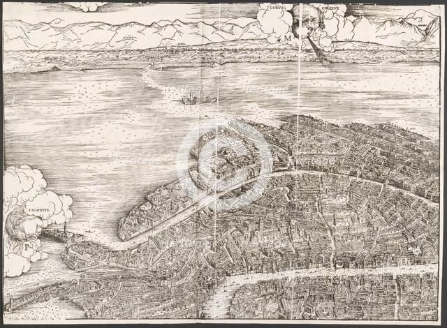 View of Venice [upper left block], 1500. Creator: Jacopo de' Barbari.