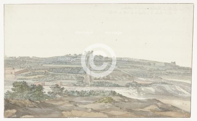 View of Vedala Palace of the Grand Master, located in the Boschetto, Malta, 1778. Creator: Louis Ducros.