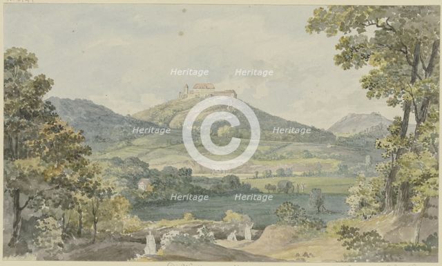 View of Wartburg Castle on the way to Johannistal, c1795-1799. Creator: Georg Melchior Kraus.