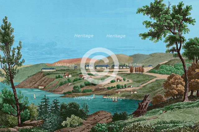 View of West Point, United States, 1837, (1850).  Creator: Jacques Gerard Milbert.
