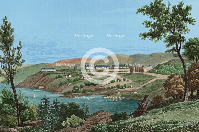View of West Point, United States, 1837, (1850).  Creator: Jacques Gerard Milbert.
