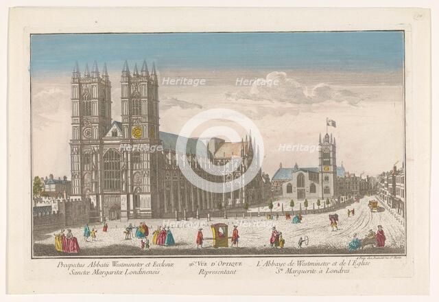 View of Westminster Abbey and St Margaret's church in London, 1745-1775. Creator: Anon.