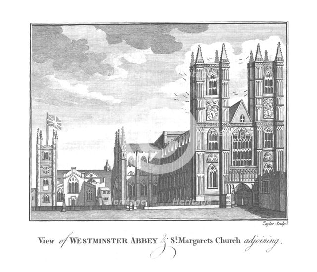 'View of Westminster Abbey & St.Margarets Church adjoining.', late 18th-early 19th century. Artist: Taylor.