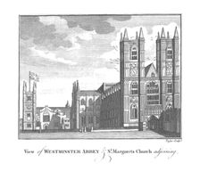 View of Westminster Abbey & St.Margarets Church adjoining. late 18th-early 19th century. Artist: Taylor
