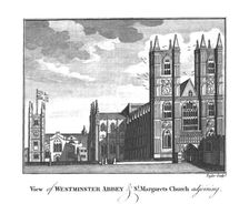 View of Westminster Abbey & St.Margarets Church adjoining. late 18th-early 19th century. Artist: Taylor