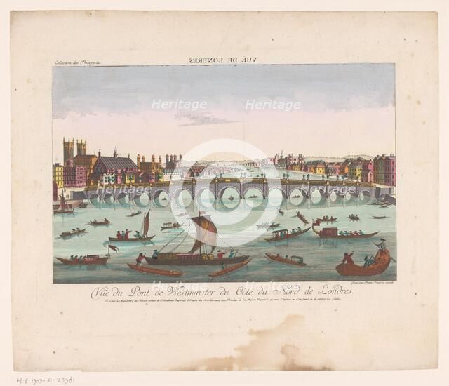 View of Westminster Bridge in London, 1755-1779. Creator: Balthasar Friedrich Leizelt.