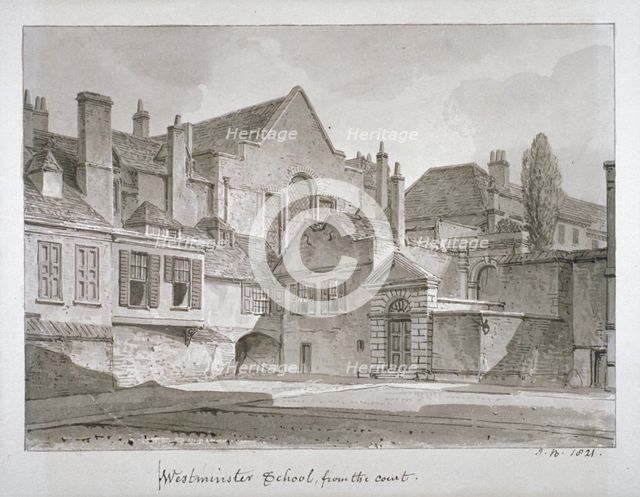 View of Westminster School in Little Dean's Yard, Westminster, London, 1821. Artist: John Chessell Buckler