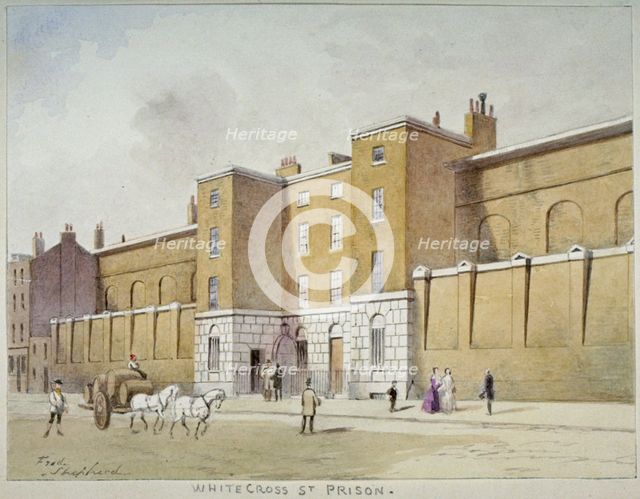 View of Whitecross Street Prison for debtors, London, c1840. Artist: Frederick Napoleon Shepherd