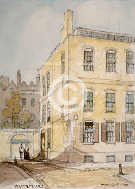 View of Whitefriars showing the corner of Lombard Street, City of London, 1851.            Artist: Thomas Colman Dibdin