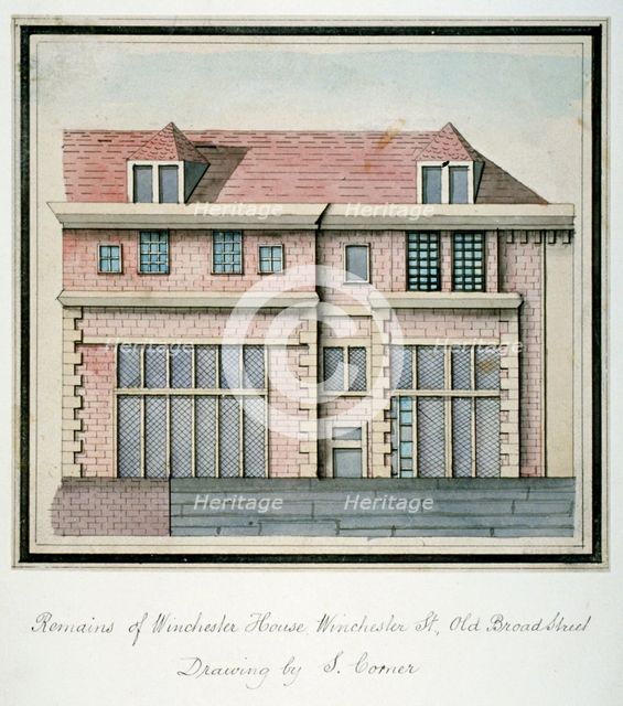 View of Winchester House in Winchester Place, London, 1839.                                          Artist: S Corner