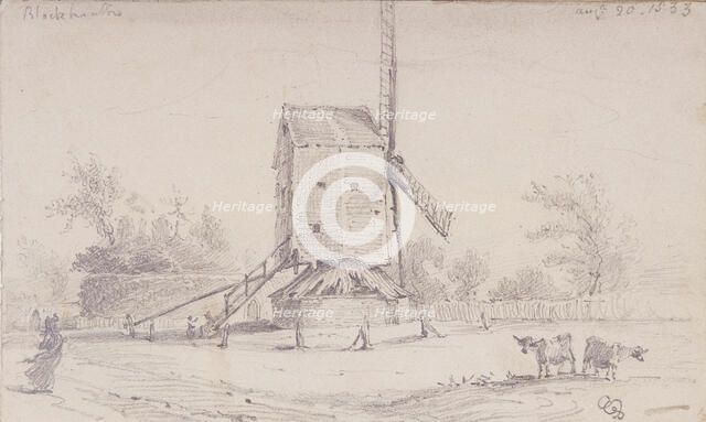 View of windmill on Blackheath, Greenwich, London, 1833. Artist: George Shepheard