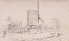 View of windmill on Blackheath, Greenwich, London, 1833. Artist: George Shepheard