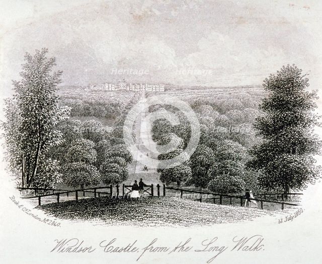 View of Windsor Castle from Windsor Great Park, Berkshire, 1860. Artist: Anon