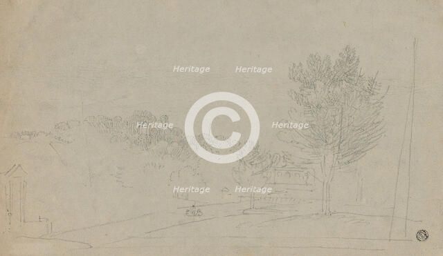 View of Wilson House and Gardens (recto); View of Wilson House and Gardens (verso), 1760/69 . Creator: Richard Wilson.