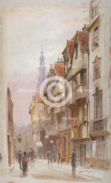View of Wych Street, Westminster, looking east from New Inn gateway, London, c1880. Artist: John Crowther