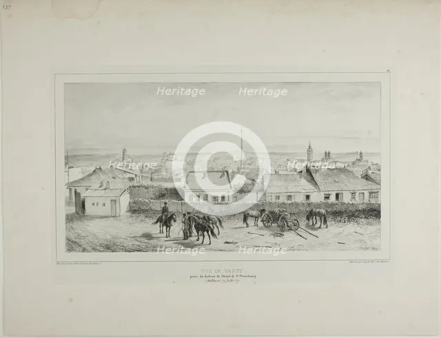 View of Yassy Taken from the Balcony of the St. Petersburg Hotel, Moldavia, July 19, 1837, 1840. Creator: Auguste Raffet.