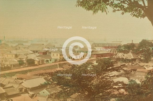 View of Yokohama and Harbor, 1897. Creator: Ogawa Kazumasa.