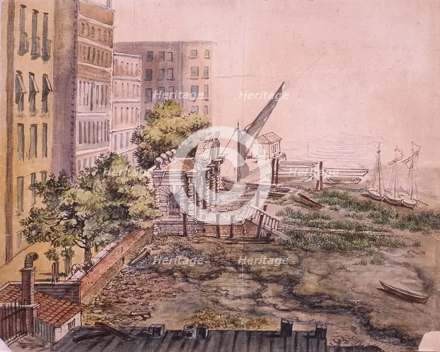 View of York Stairs, Westminster, 1809. Artist: Anon