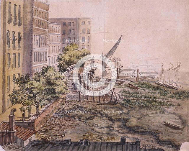 View of York Stairs, Westminster, 1809. Artist: Anon