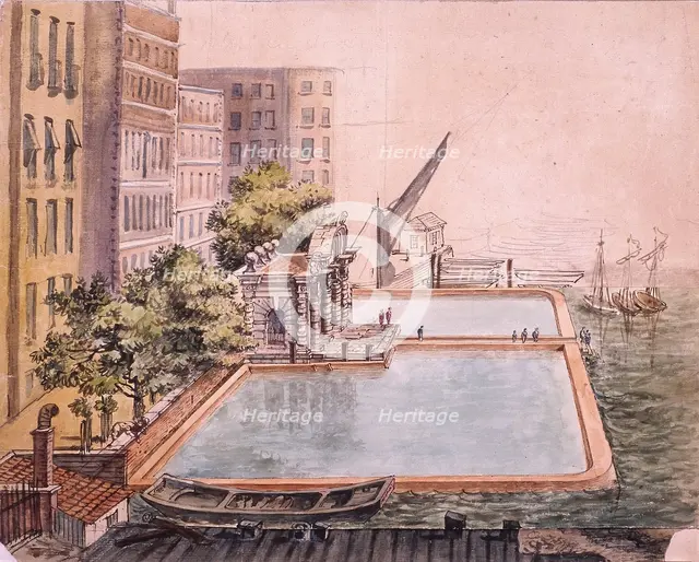 View of York Stairs, Westminster, 1809. Artist: Anon