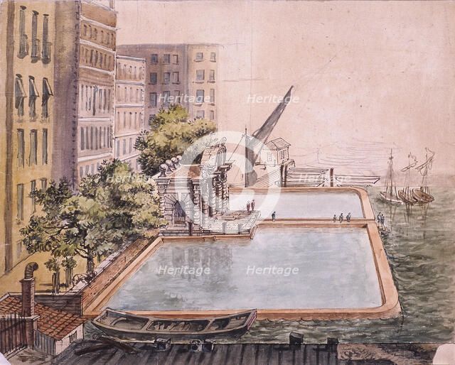 View of York Stairs, Westminster, 1809. Artist: Anon