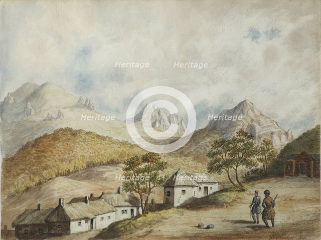 View of Zheleznovodsk, 1842. Artist: Anonymous  