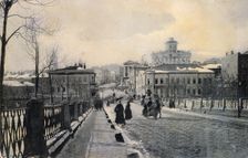 View of Znamenka Street in winter, Moscow, Russia, early 20th century